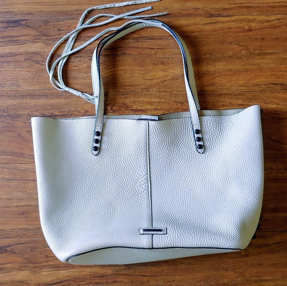 Rebecca Minkoff White Unlined Leather Hobo Bag